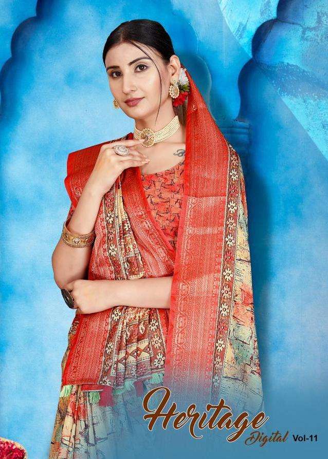 mintorsi heritage digital vol 11 series 1101-1110 tussar silk saree