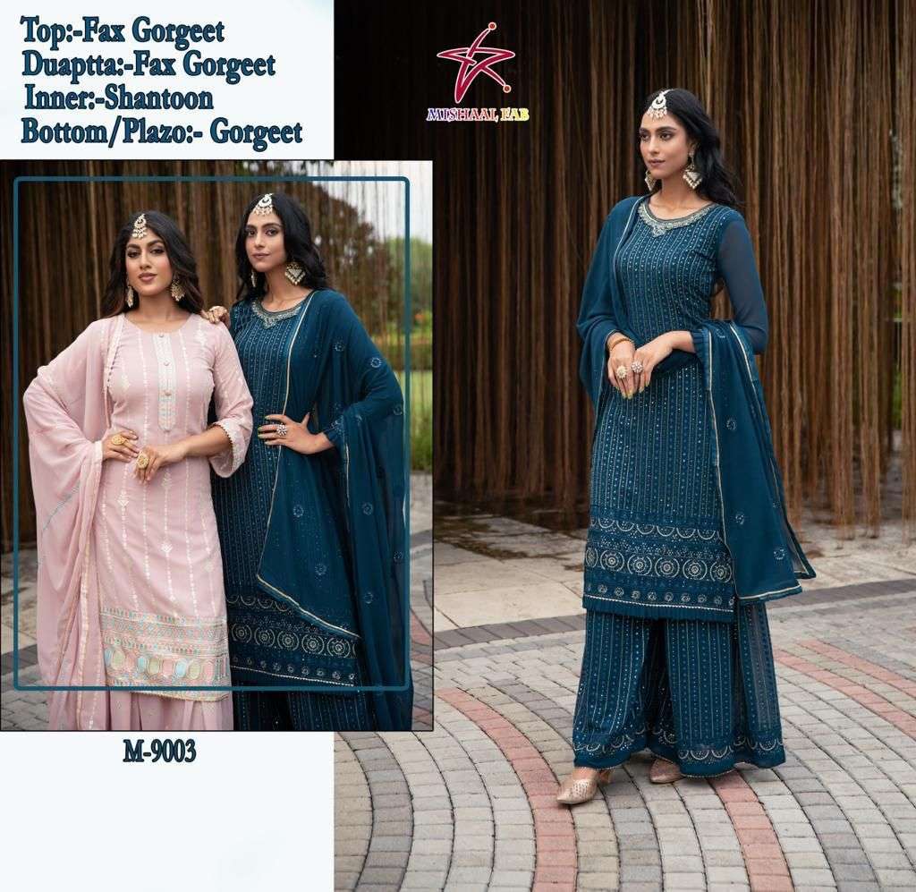 mishaal 9003 designer heavy georgette suit 