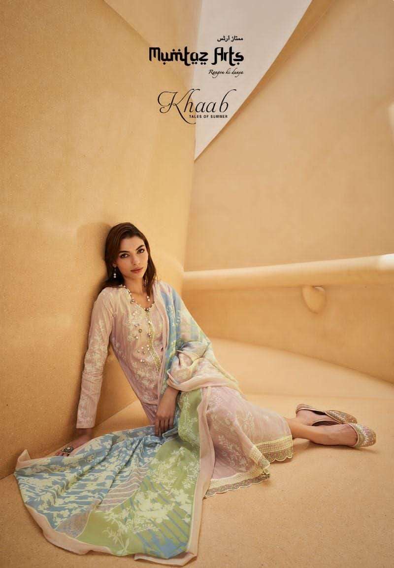 mumtaz arts khaab series 26001-26008 pure lawn cotton suit 