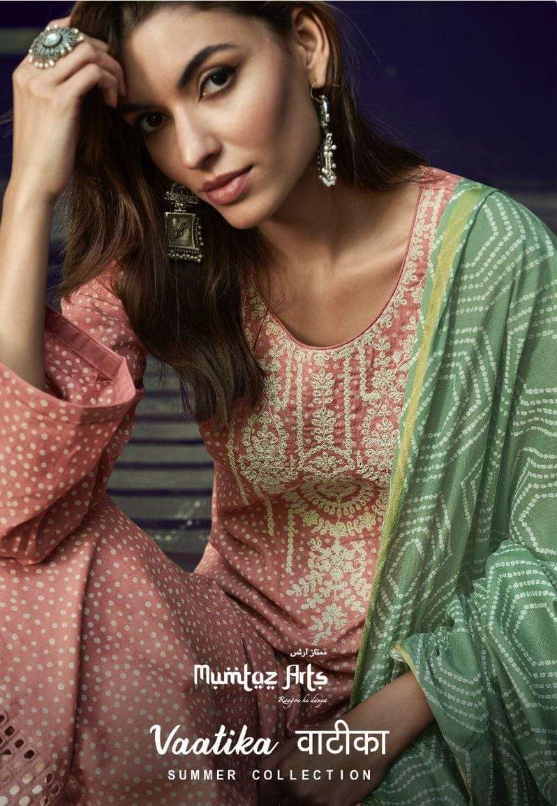 mumtaz arts vaatika series 25001-25008 pure lawn cambric suit 
