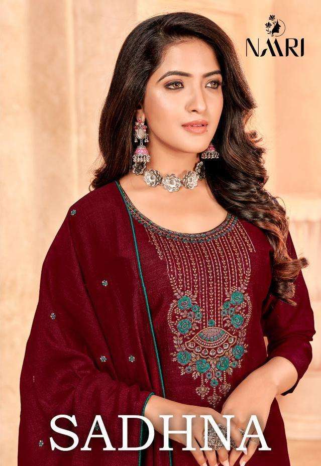 naari sadhna series 6101-6104 Vichitra silk embroidery work suit