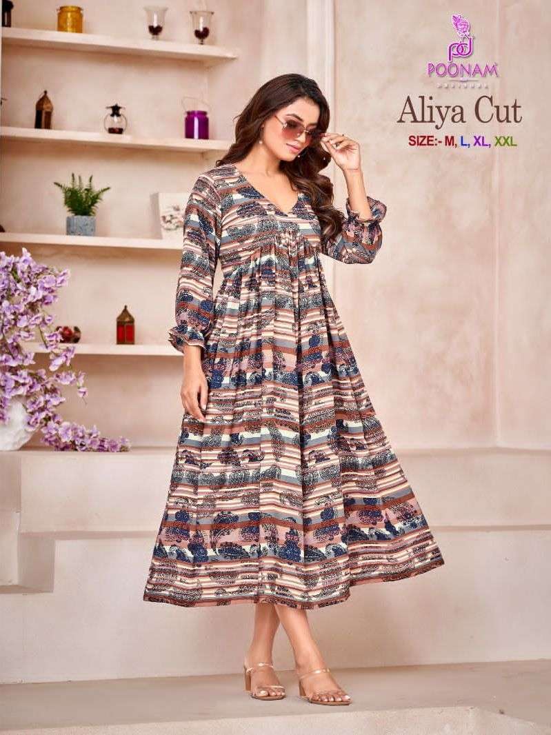 poonam designer aliya cut series 1001-1004 imported viscouse kurti