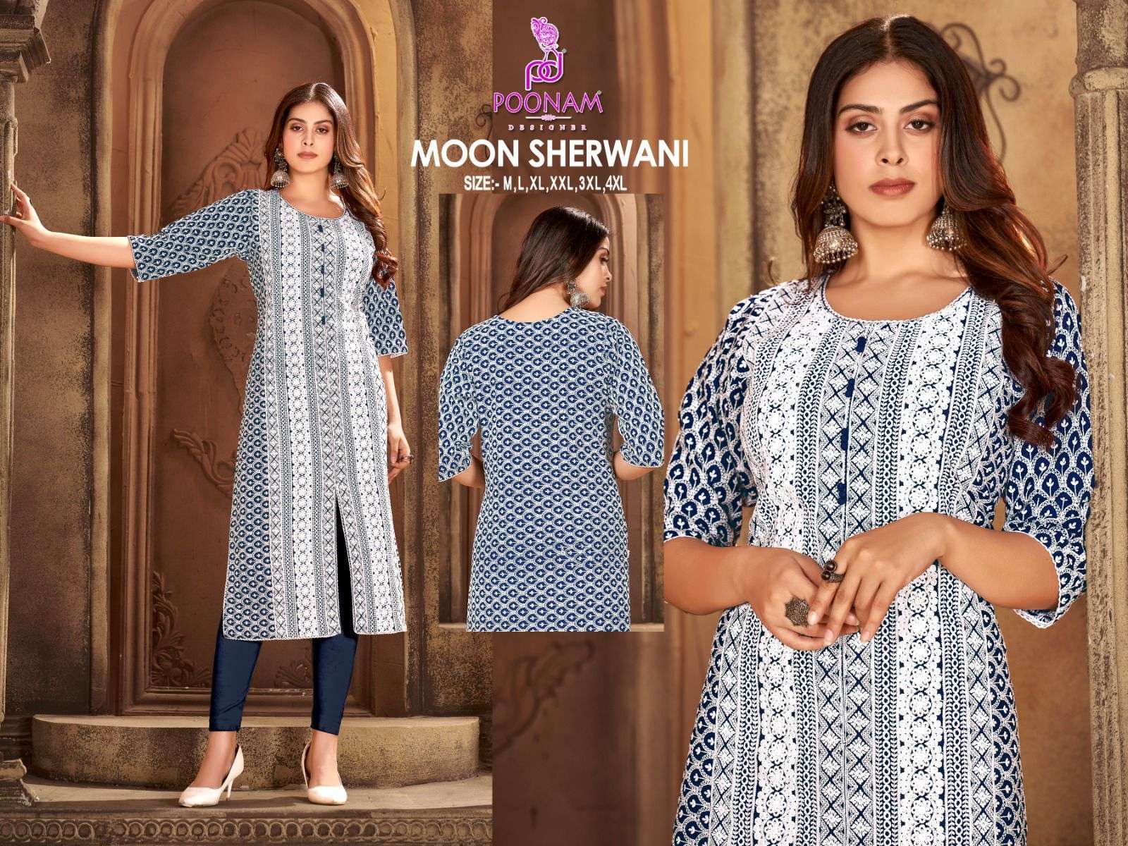 poonam moon sherwani series 1001-1008 Heavy Quality Rayon kurta