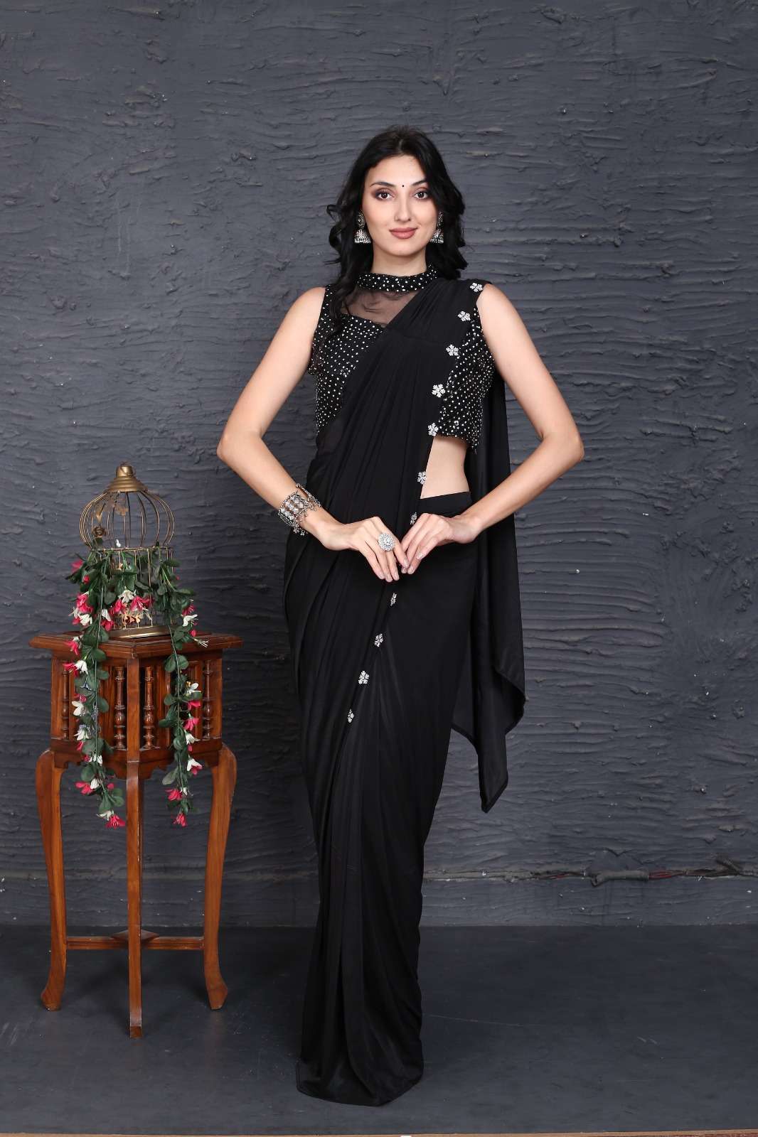 pr 10768 imported fabrics ready to wear saree