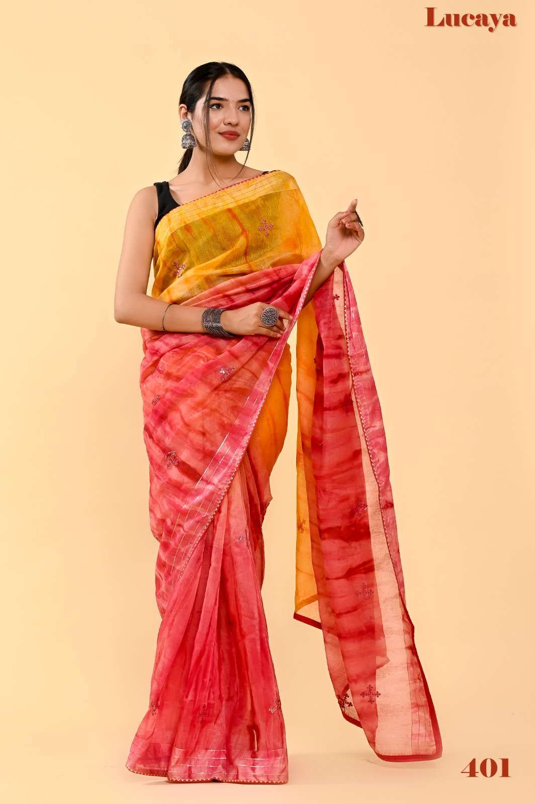 pr lucaya vol 4 series 401-406 cotton saree 