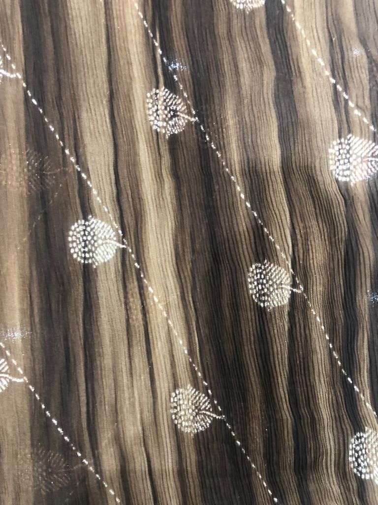 pr silky print shining silver ivory designer dupatta