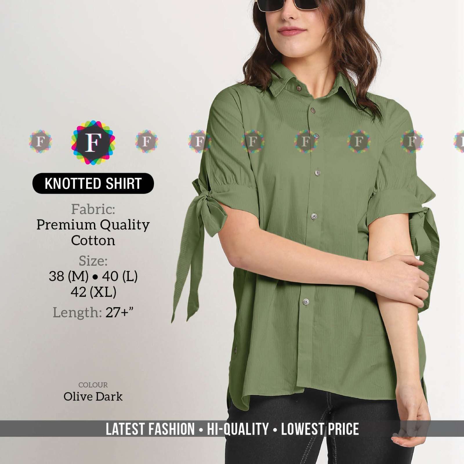 pr stylish western cotton knotted shirt