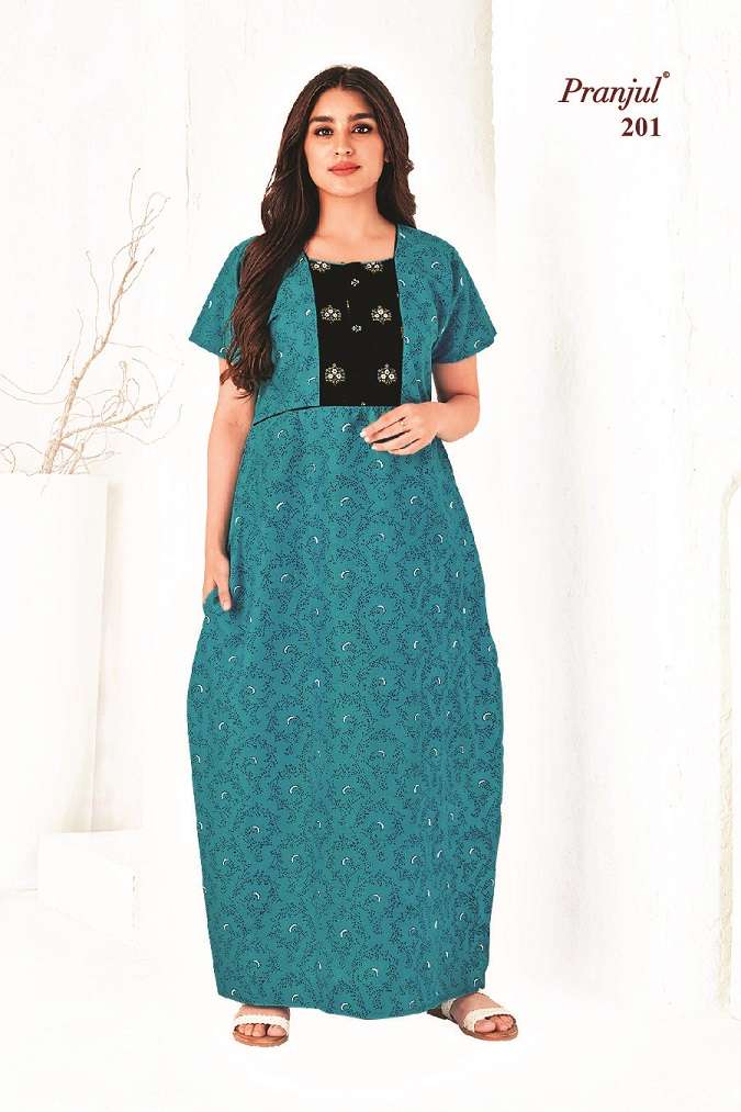 Pranjul Pragati Nighties Vol-4 series 201-230 Cotton night suit