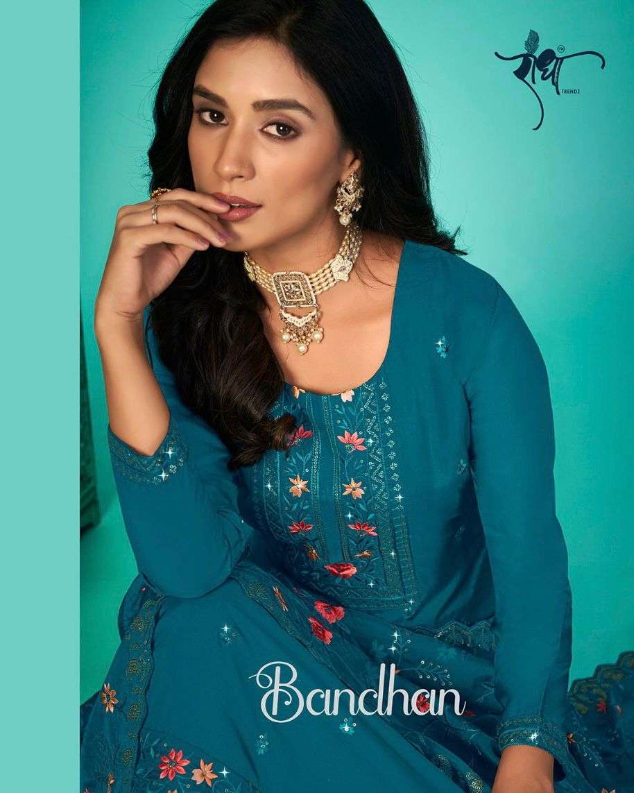 radha trendz bandhan series 1091-1096 organza suit 
