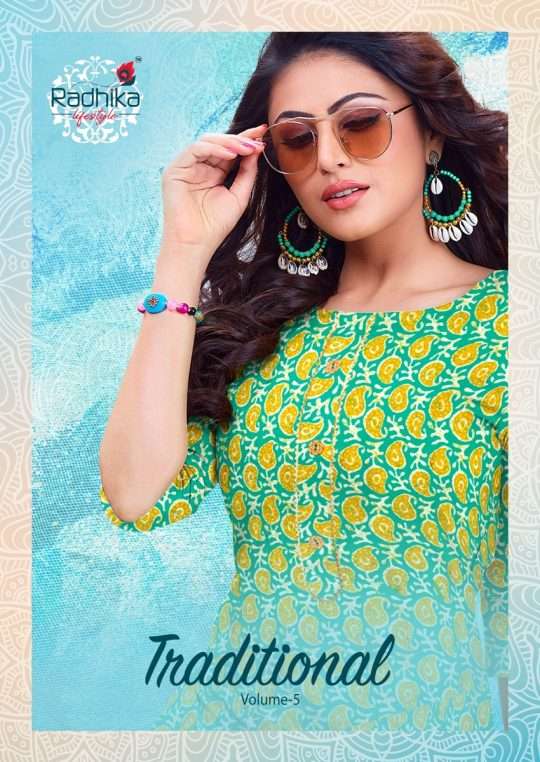 Radhika Traditional Vol-5 series 5001-5012 Cotton kurti