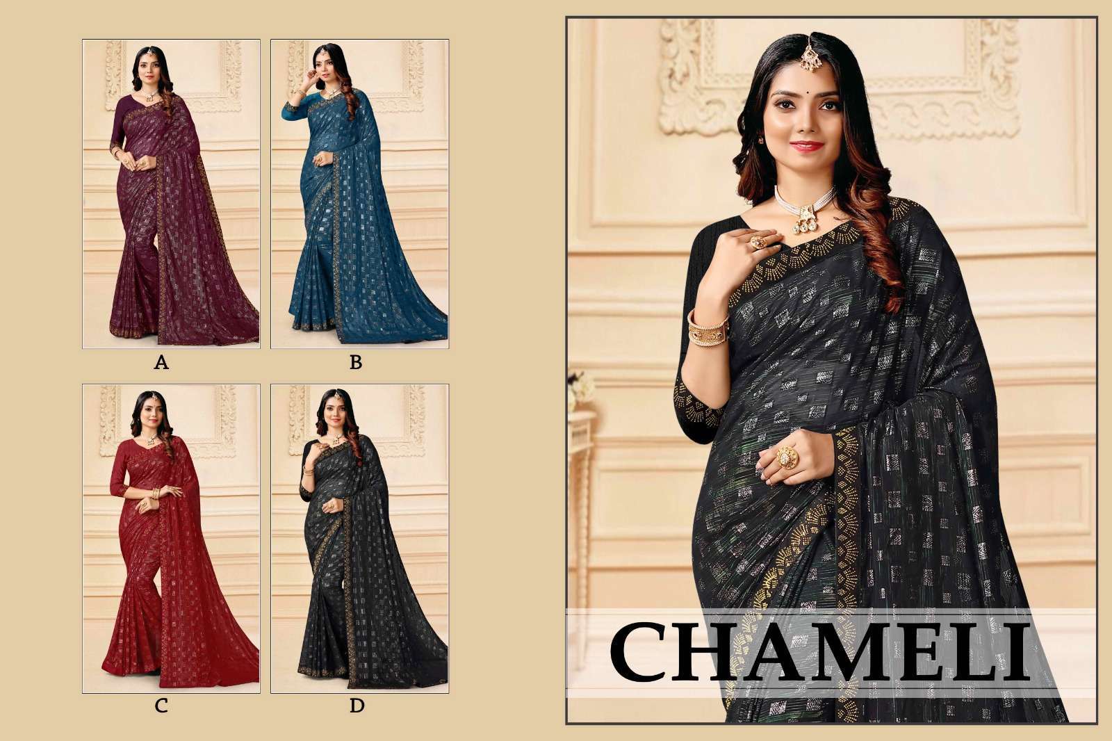 ranjna saree chameli fancy fabrics saree