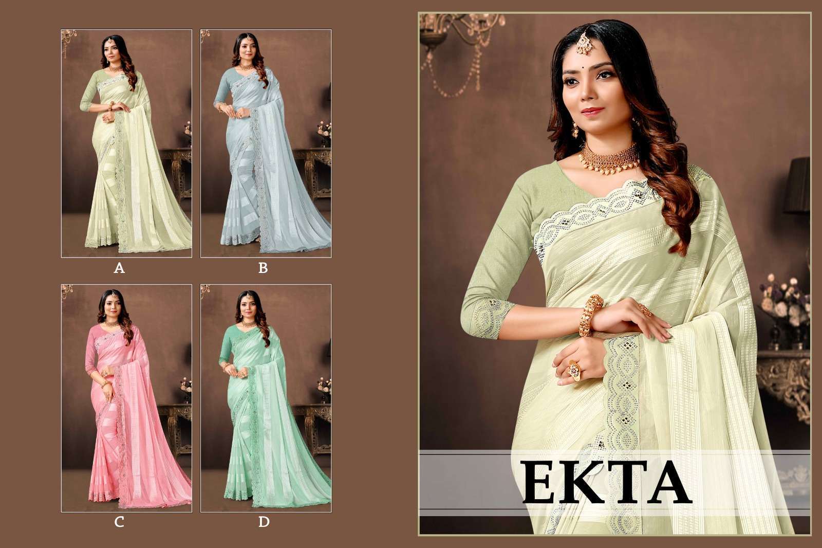 ranjna saree Ekta fancy fabrics saree