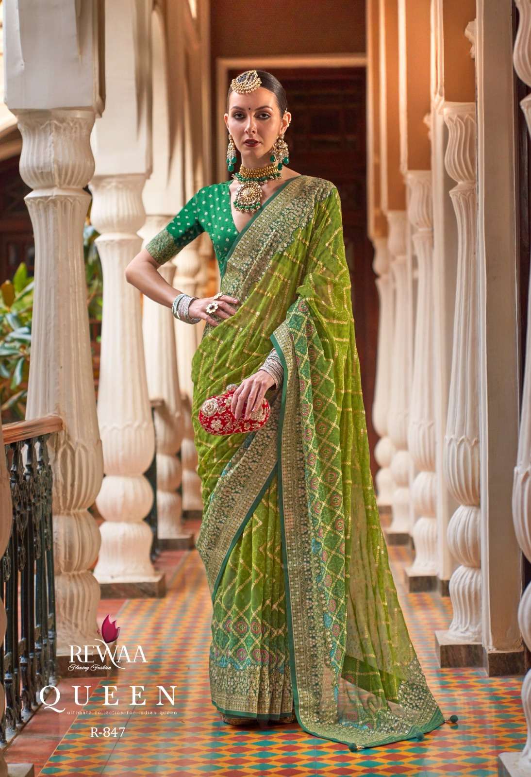 Rewaa queen designer super pv georgette saree 