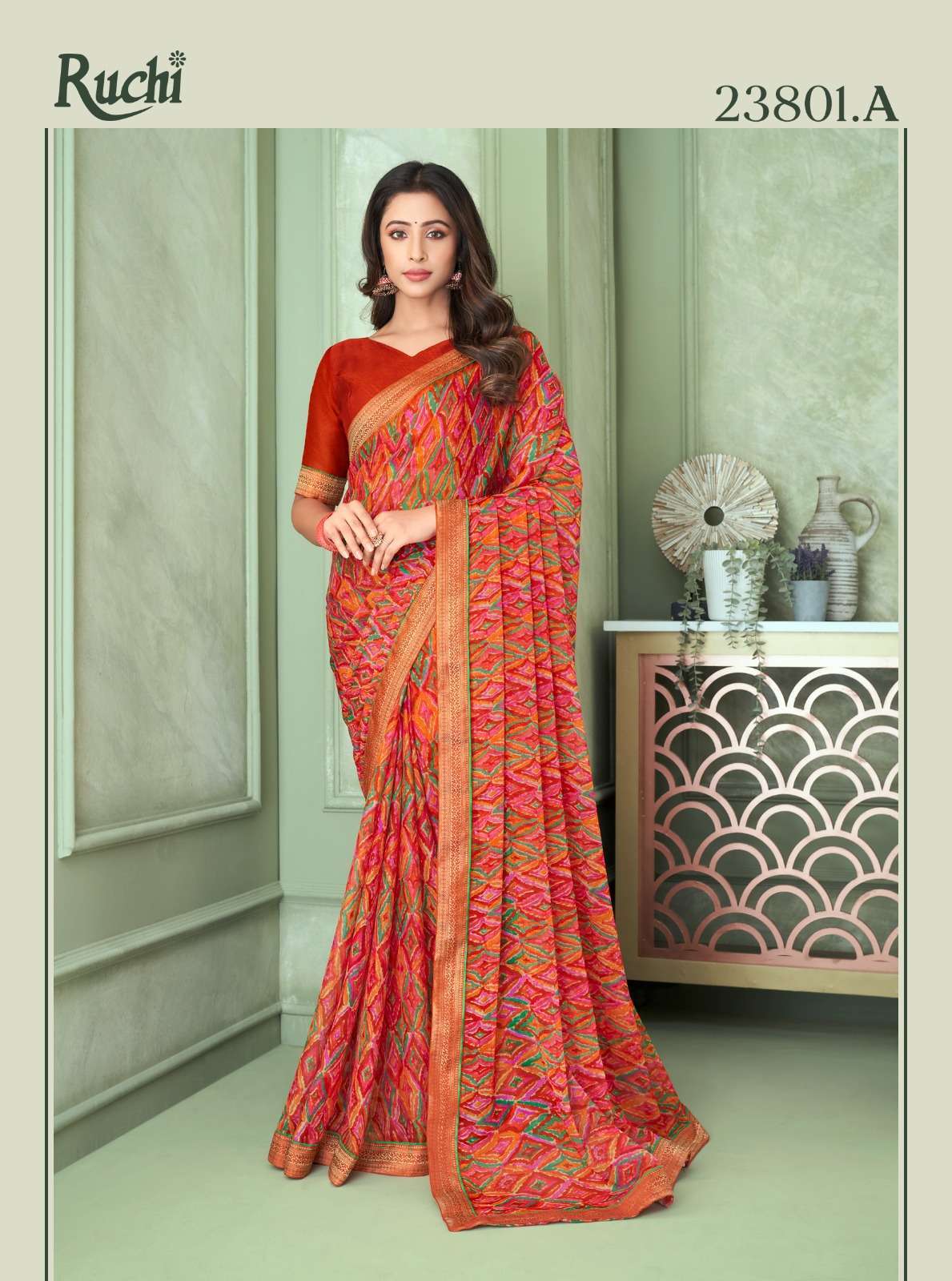 ruchi savera vol 6 series 23801-23803 chiffon saree
