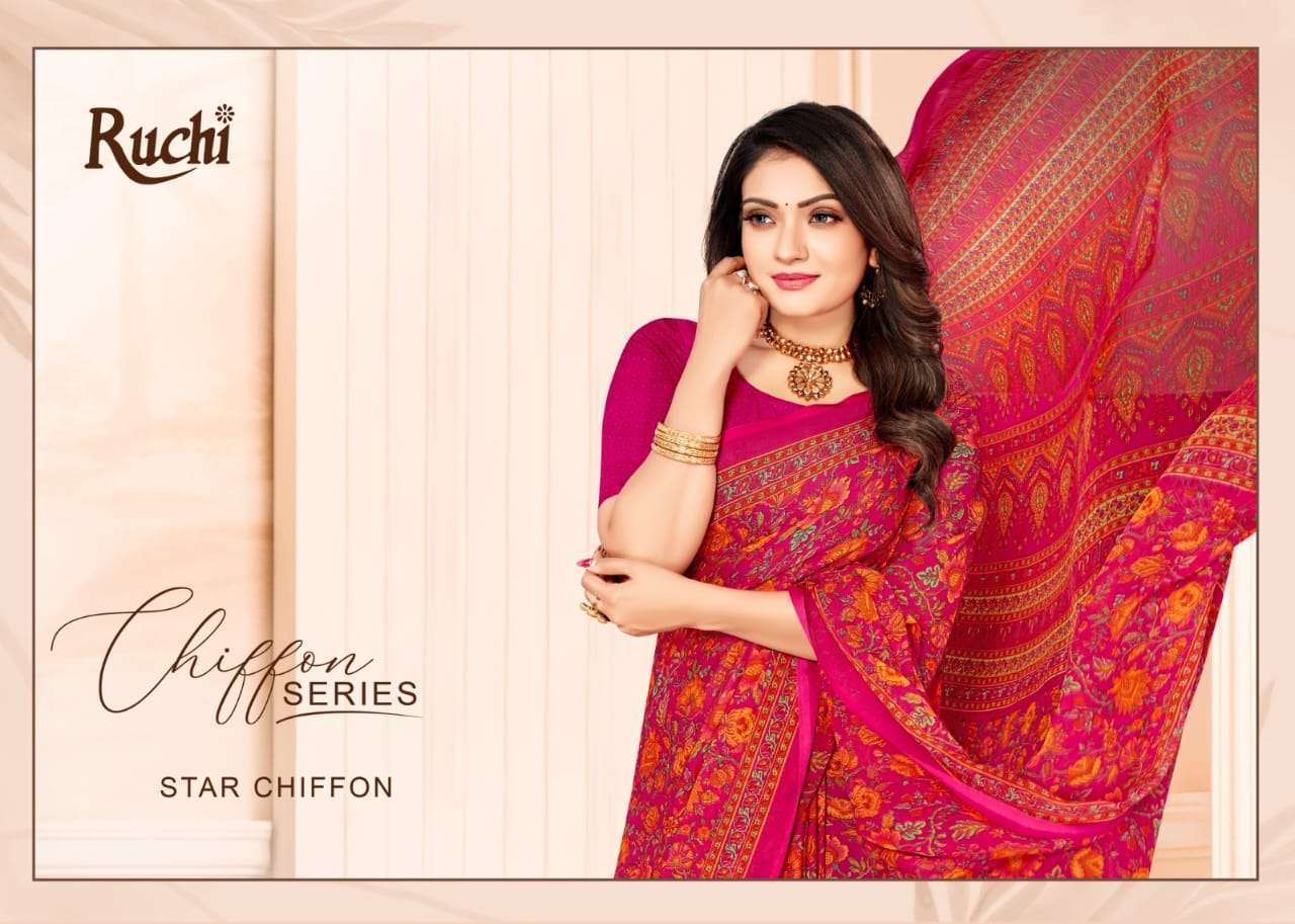 ruchi star chiffon 102 series 23501-23503 chiffon saree