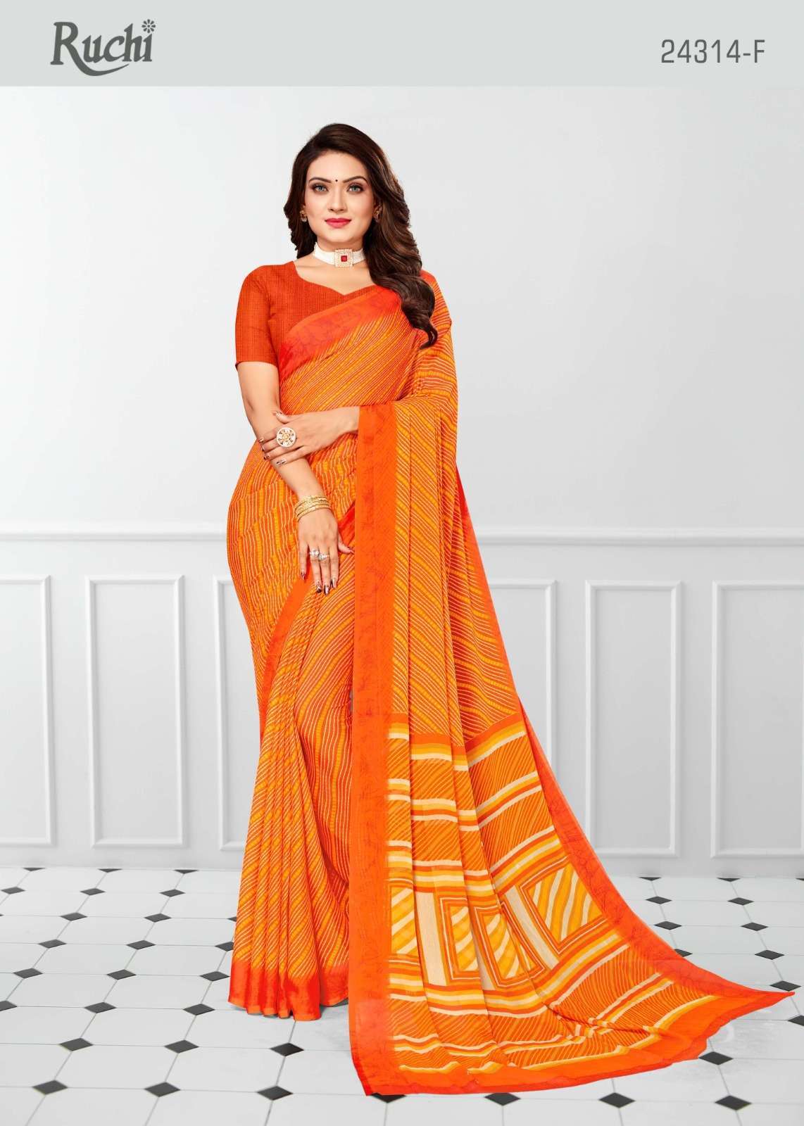 ruchi star chiffon 24314 Chiffon printed saree
