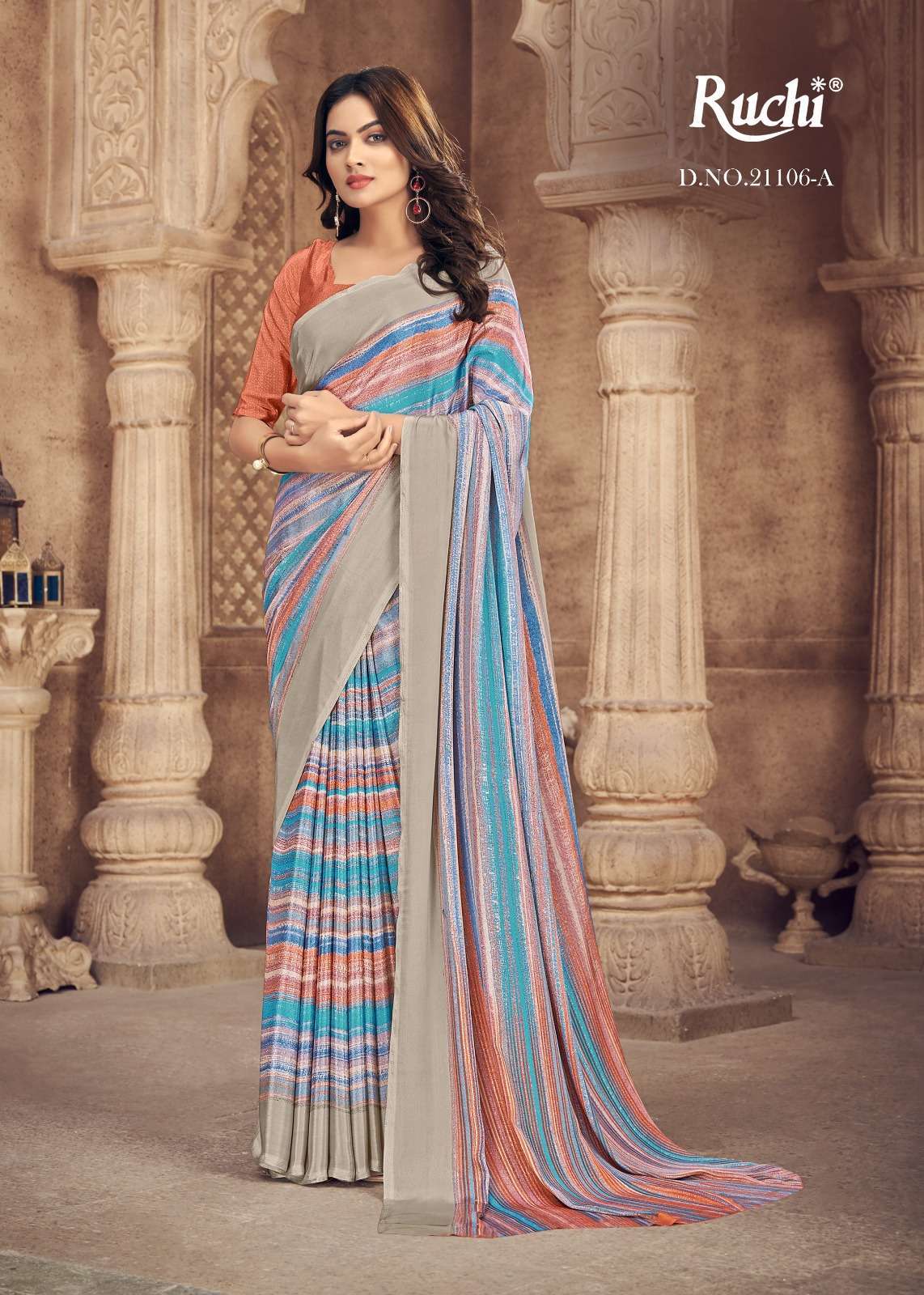 ruchi vivanta silk vol 22 series 21106 crape silk saree