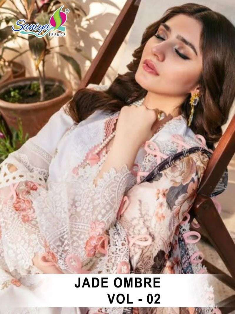 saniya trendz jade ombre vol 2 series 2001-2004 cambric cotton suit 