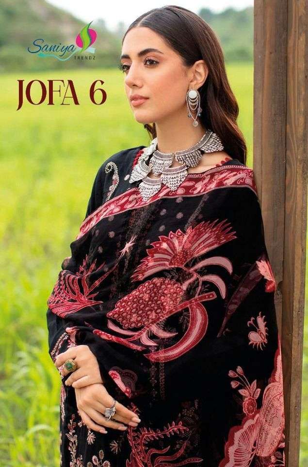 saniya trendz jofa vol 6 series 601-605 cambric suit