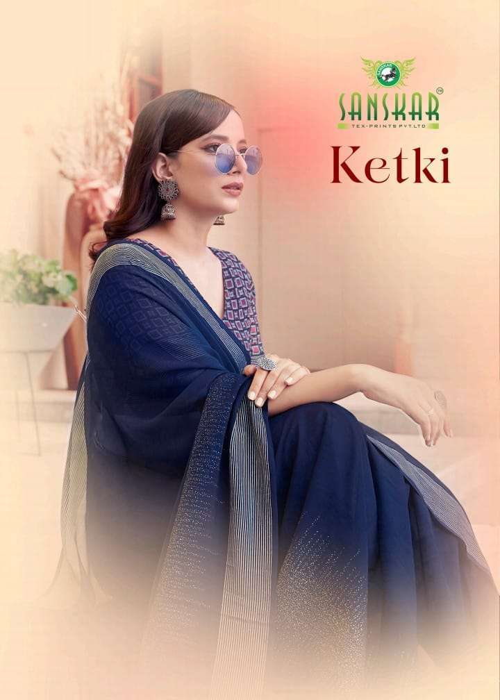 sanskar tex prints ketki series 58501-58508 Pure chiffon saree