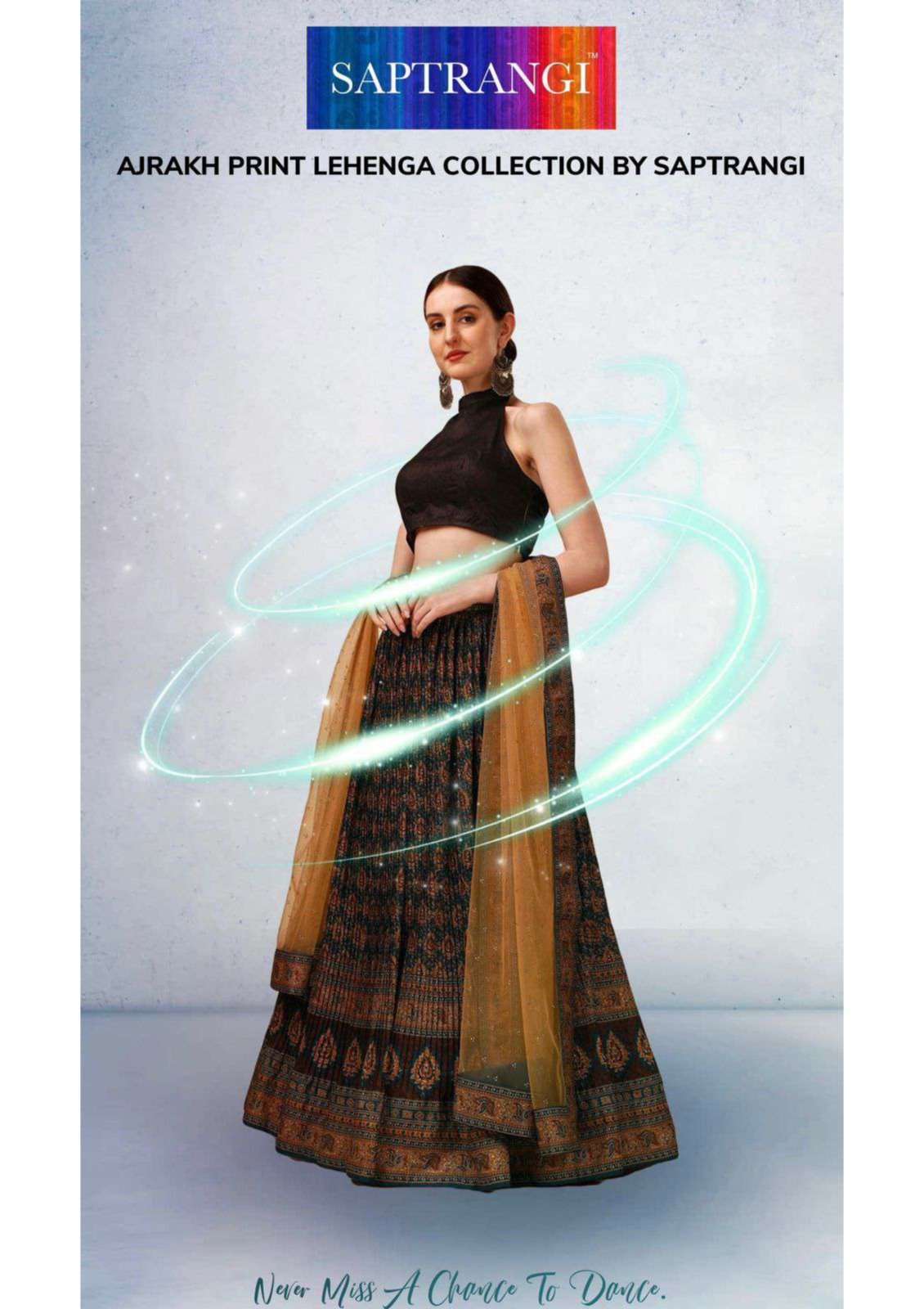 saptrangi ajrakh print series 1601-1608 fancy lehenga