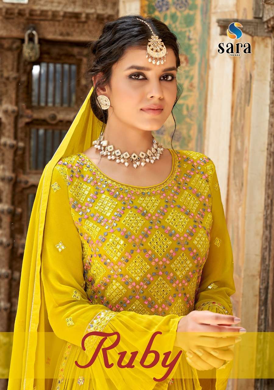 sara trendz ruby designer georgette suit 