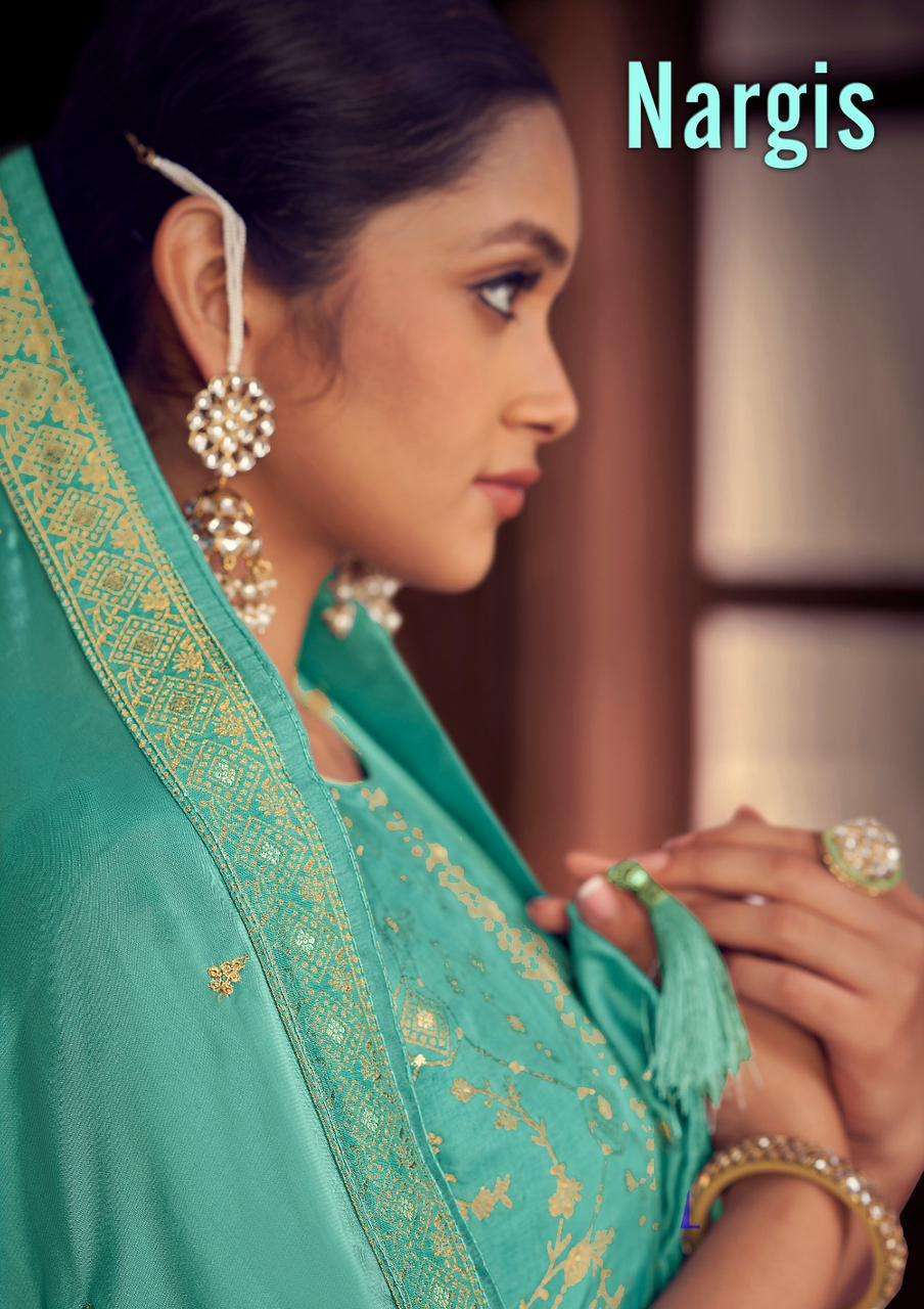 sargam nargis series 344001-344006 pure viscose dola jacquard suit 