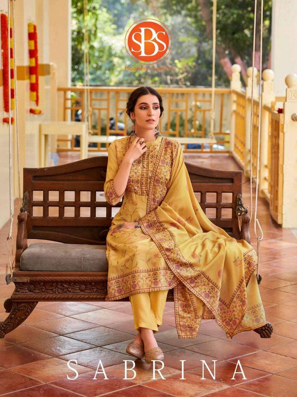 sbs fashion sabrina series 4201-4206 tusser silk readymade suit 