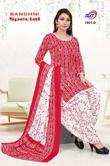 SC Bandhni Special series 1001 pure cotton bandhani suit 