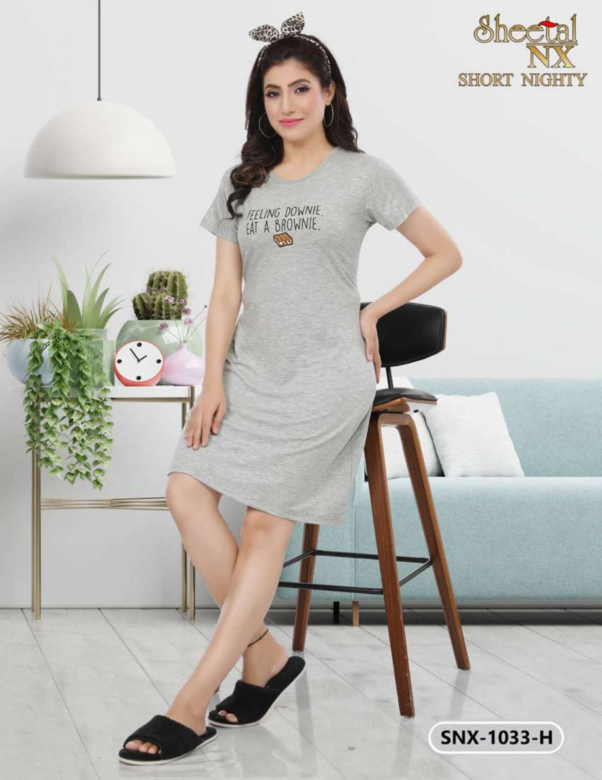 sheetal nx 1033 plain solid short nighty like long tops