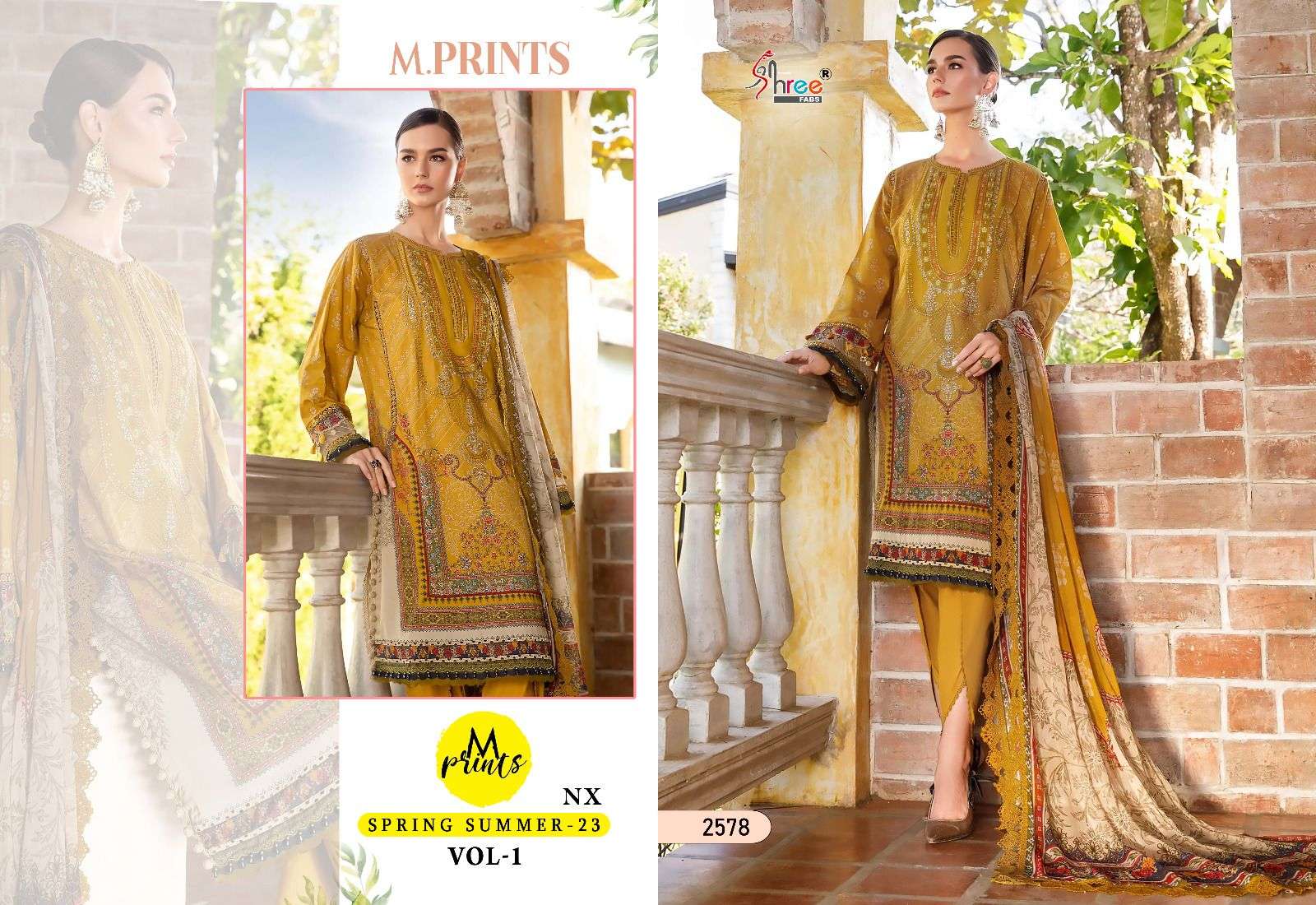 shree fab hit designs m print spring summer 2578 designer pure cotton suit 
