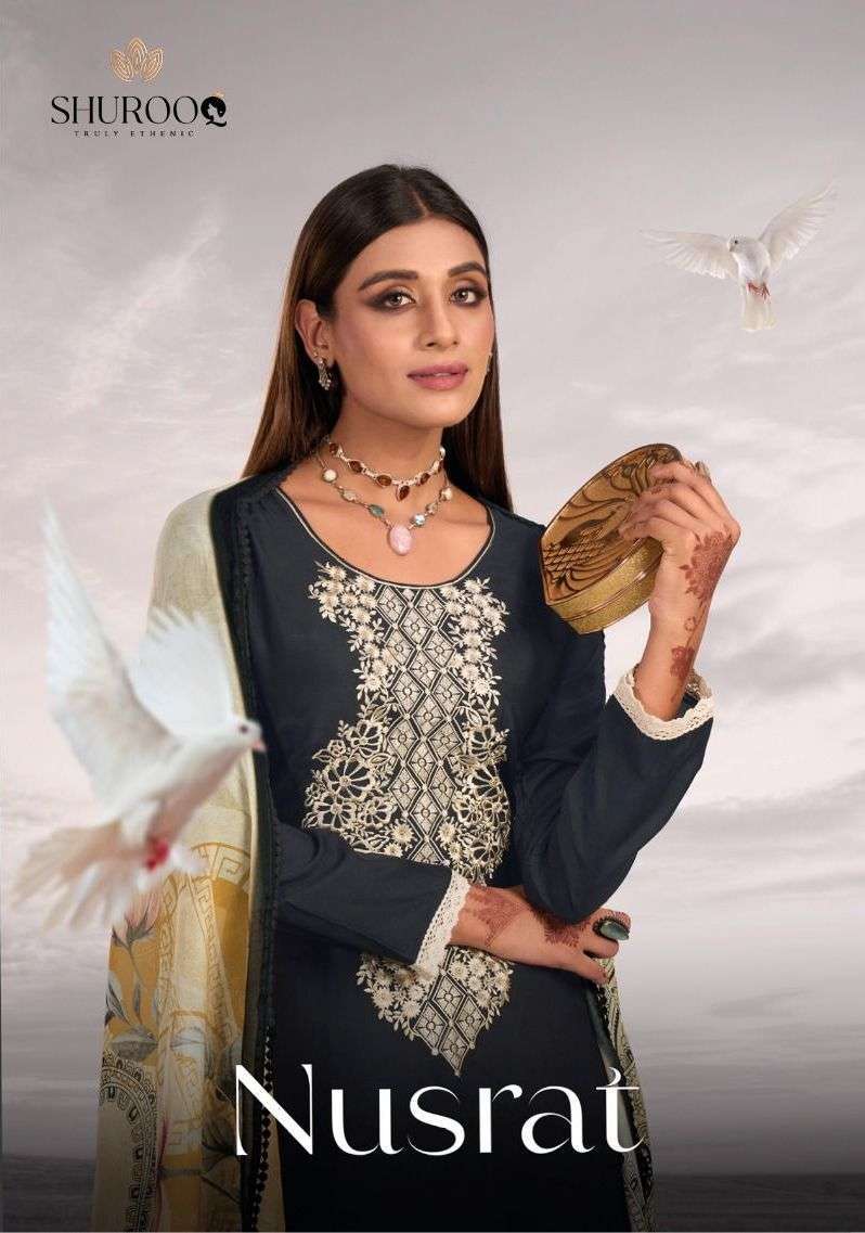 shurooq nusrat series 10113-10116 pure muslin suit