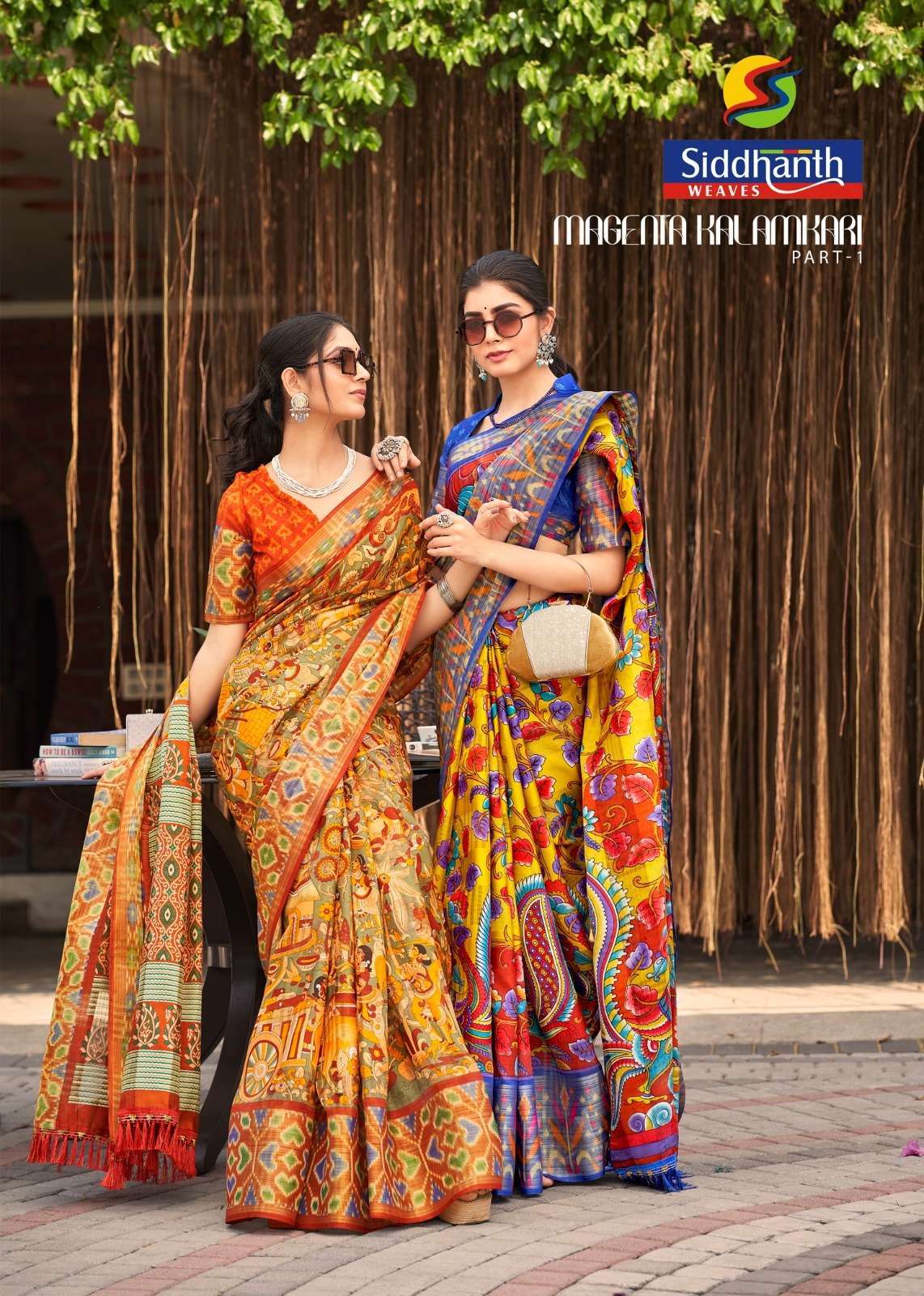 siddhanth weaves magenta kalamkari vol 1 series 84001-84008 fancy saree