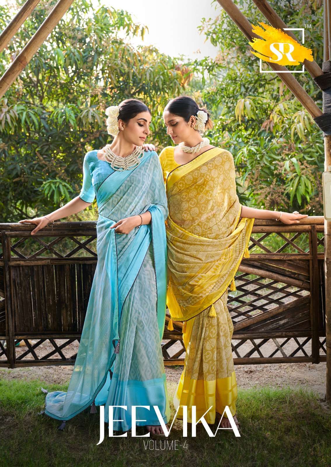 sr saree jeevika vol 4 series 51-55 Weightless Sartin Border saree