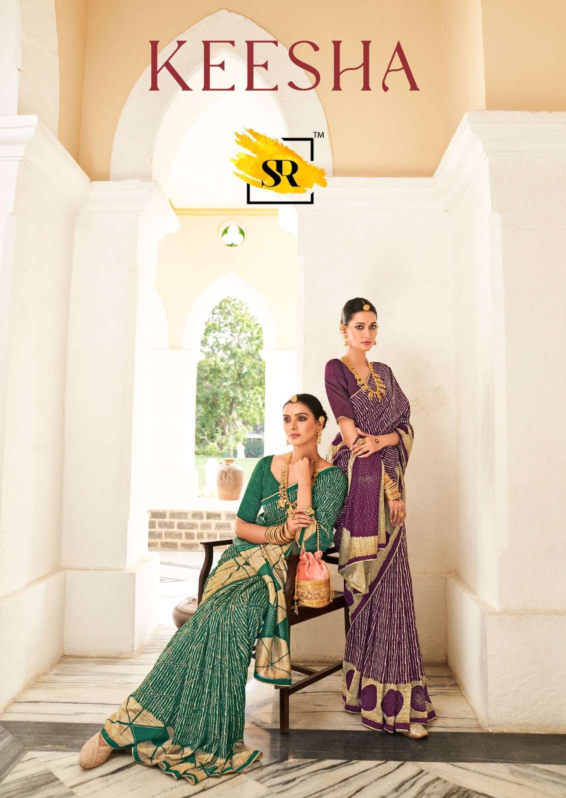 sr saree keesha series 01-05 tussar jute swaroski work saree