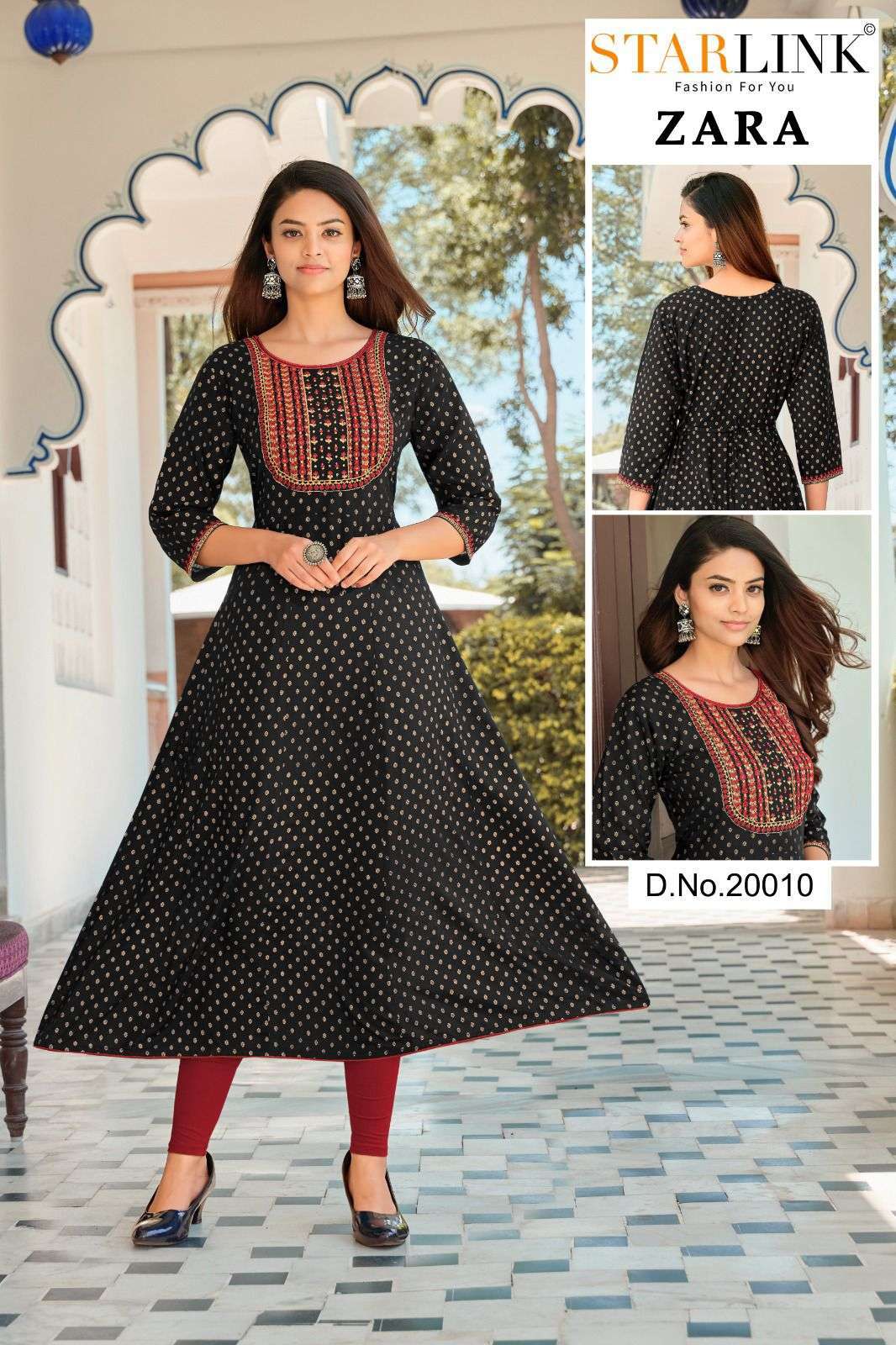 starlink zara series 20001-20012 rayon foil print kurti 