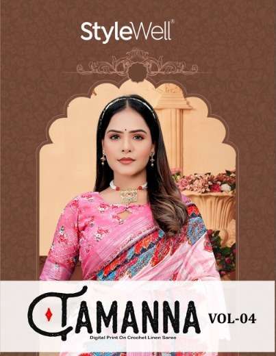 stylewell tamanna vol 4 series 2501-2507 Crochet Linen Saree