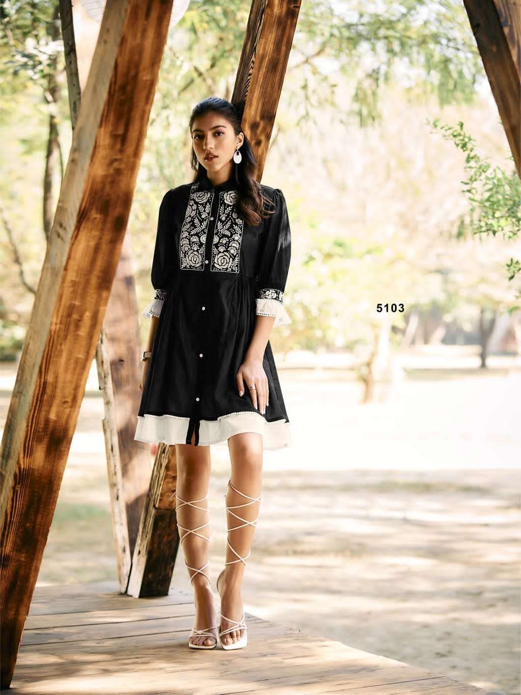 Stylish two layer pure cotton mull tunics
