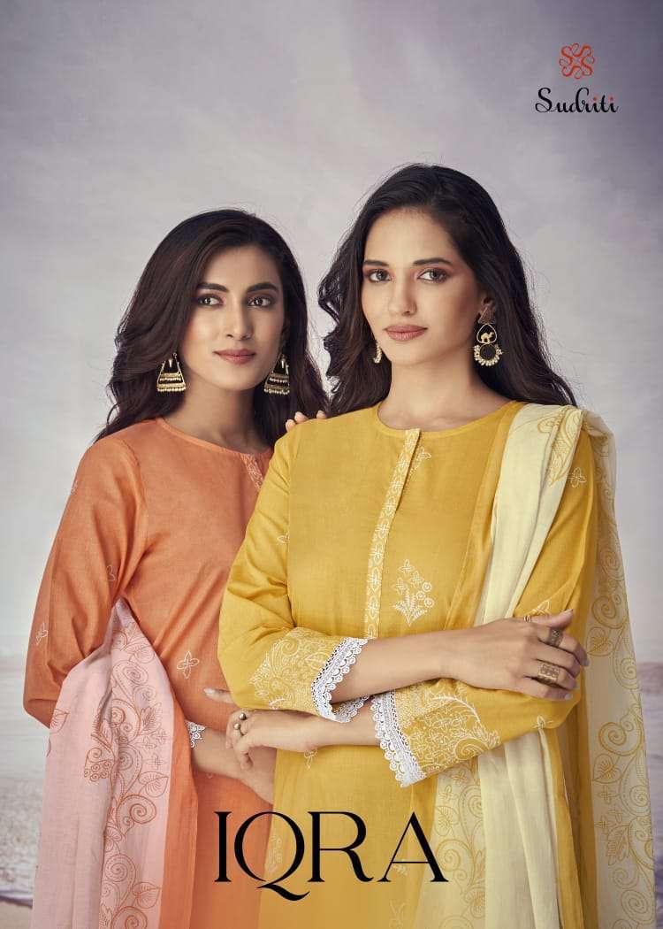 sudriti iqra cambric comb print with embroidery butti suit 