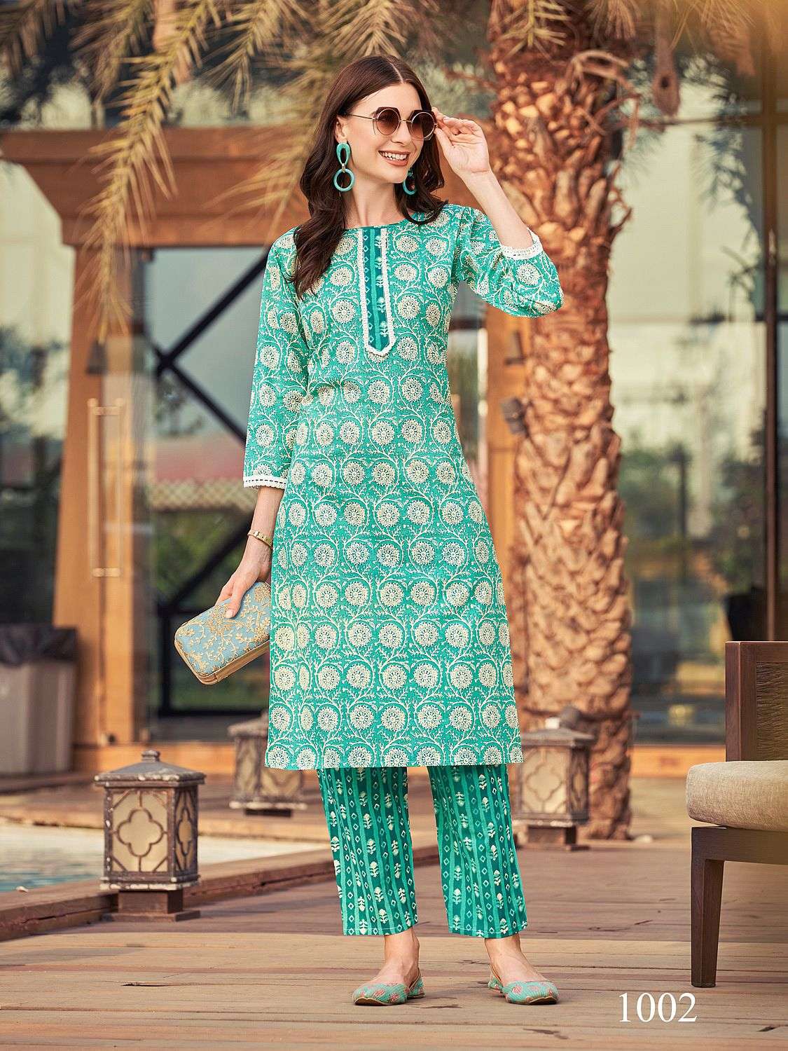 Summer special pure cambric kurti pants