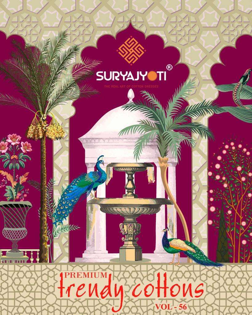 suryajyoti trendy cotton vol 56 series 5601-5620 premium cotton suit