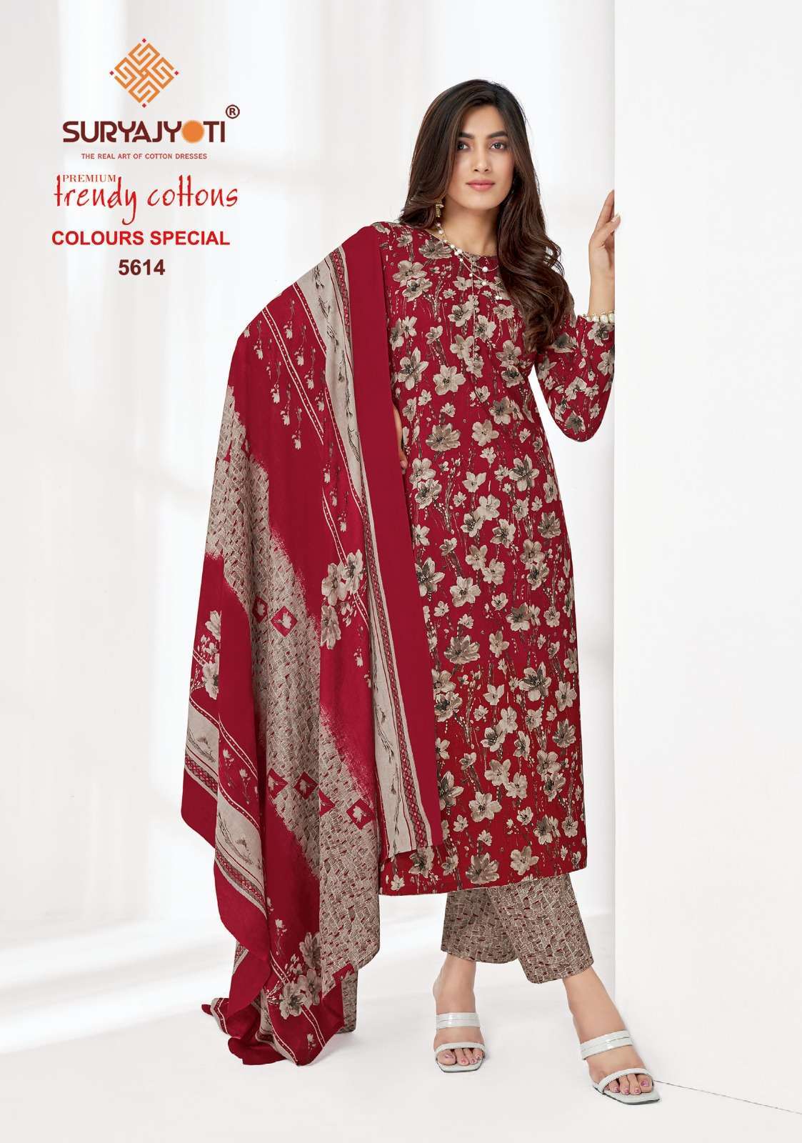 suryajyoti trendy cottons colours special series 5614 Cotton suit