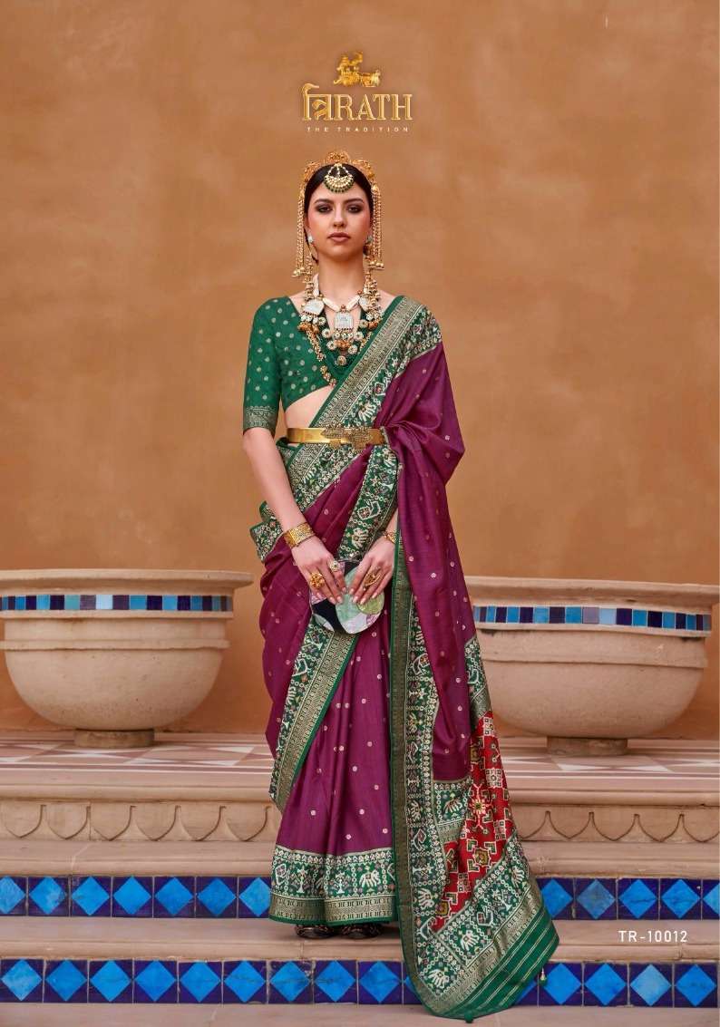 trirath pure patola series 10008-10018 smooth patola silk saree