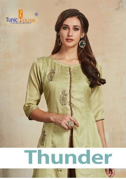tunic house thunder soft silk handwork kurti with plazzo