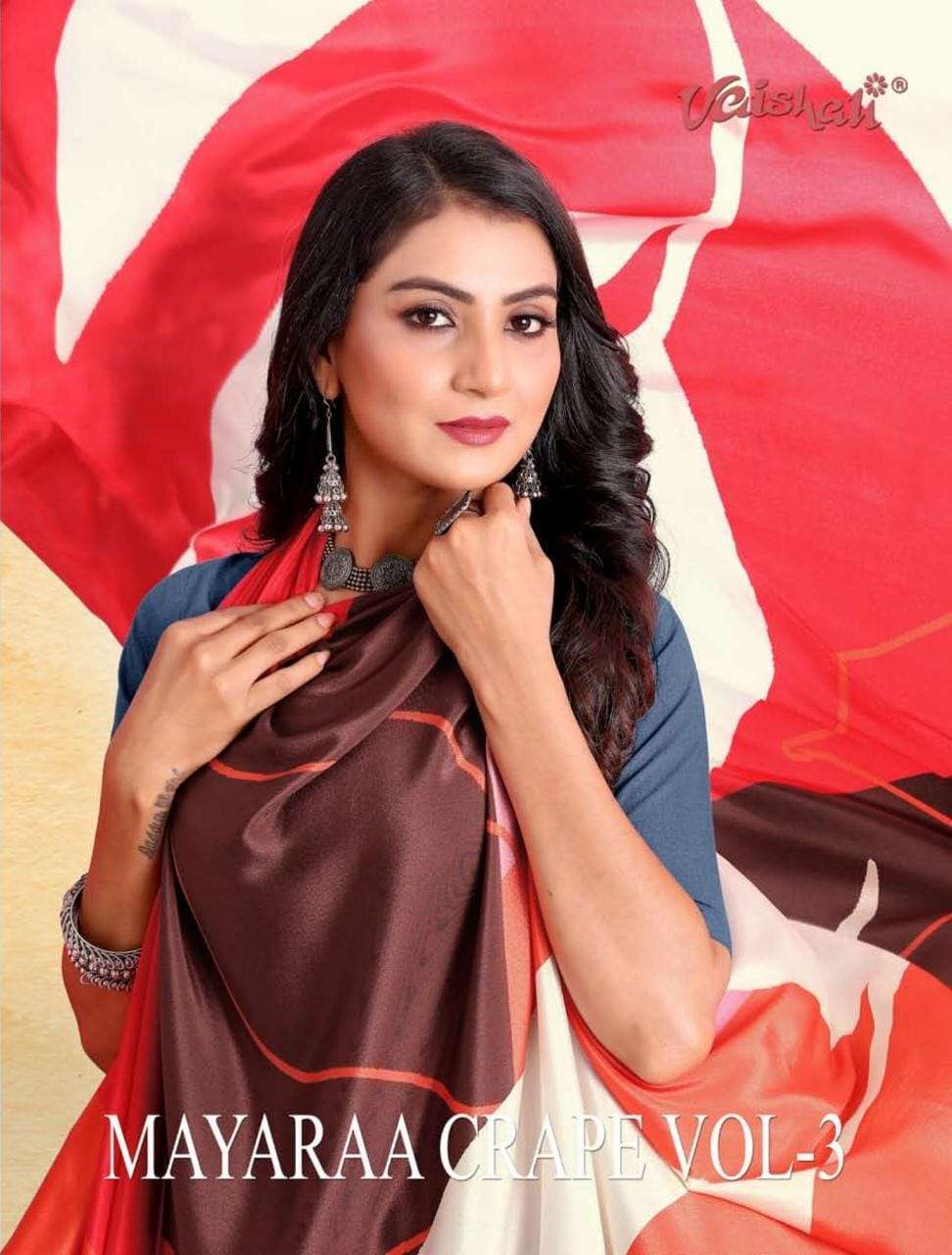 vaishali mayaraa crape vol 3 series 7301-7310 crape silk saree