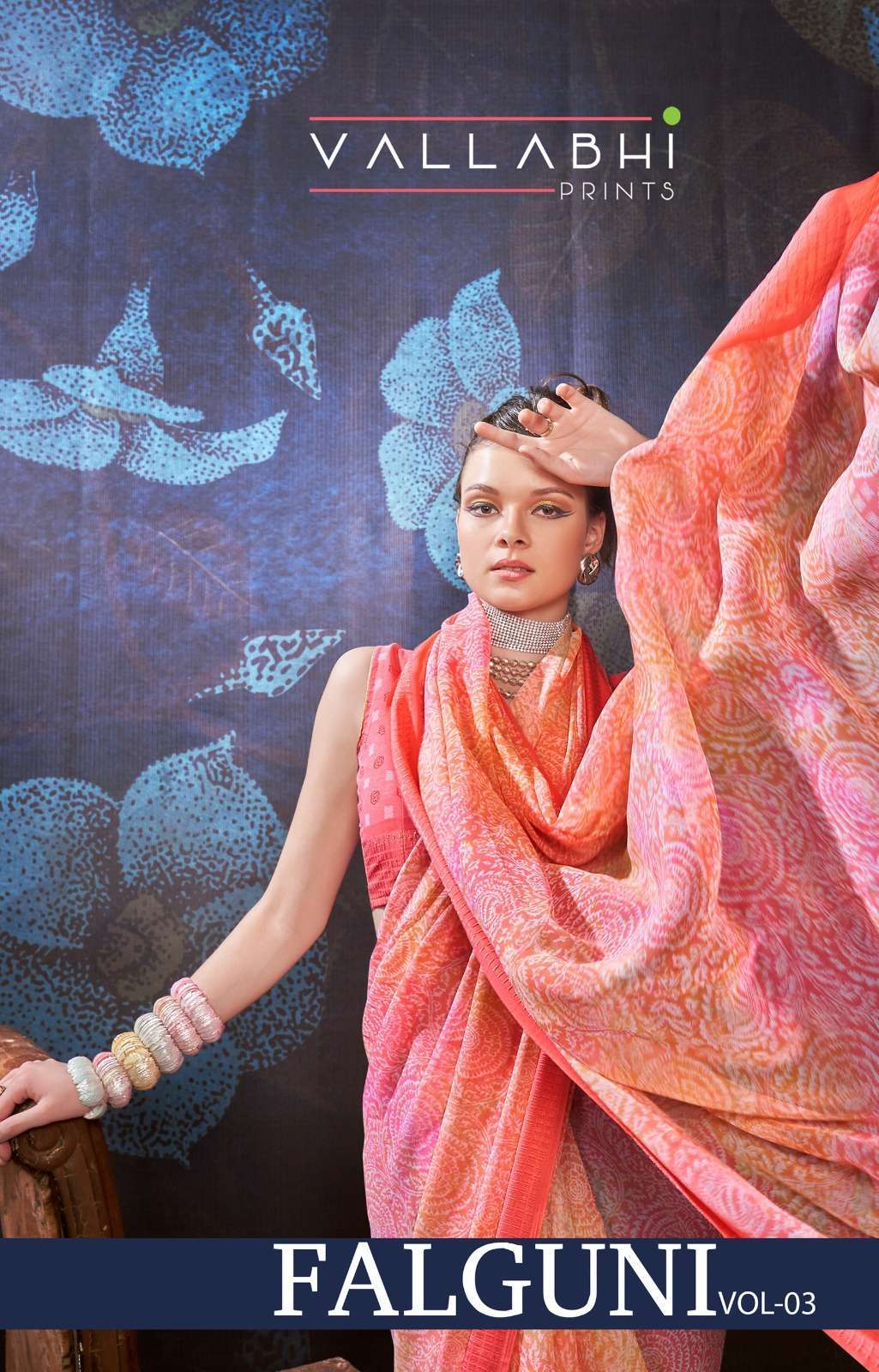 vallabhi falguni vol 3 series 20321-20326 Georgette with jacquard border saree