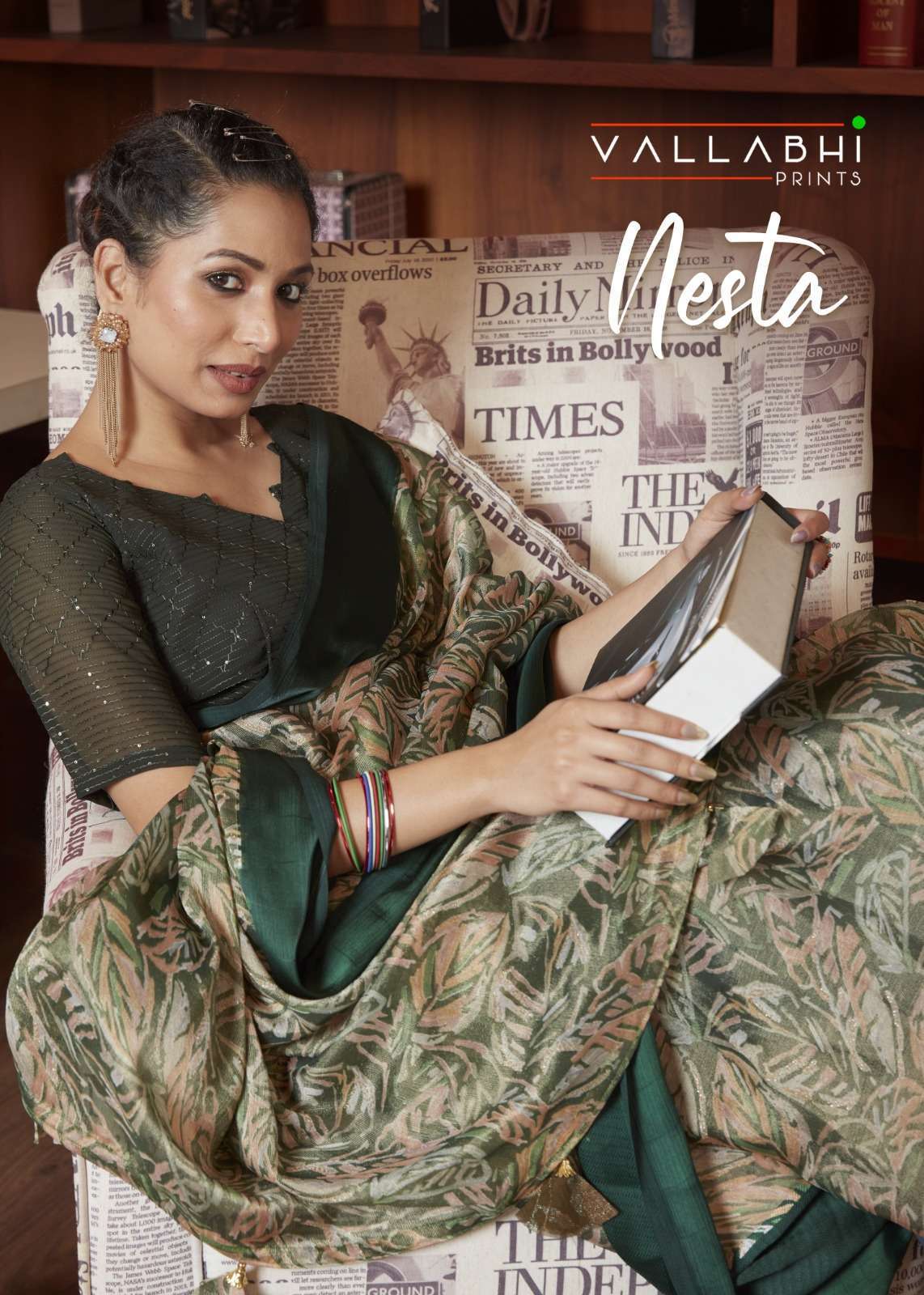 vallabhi nesta series 37265-37272 Brasso with satin border saree