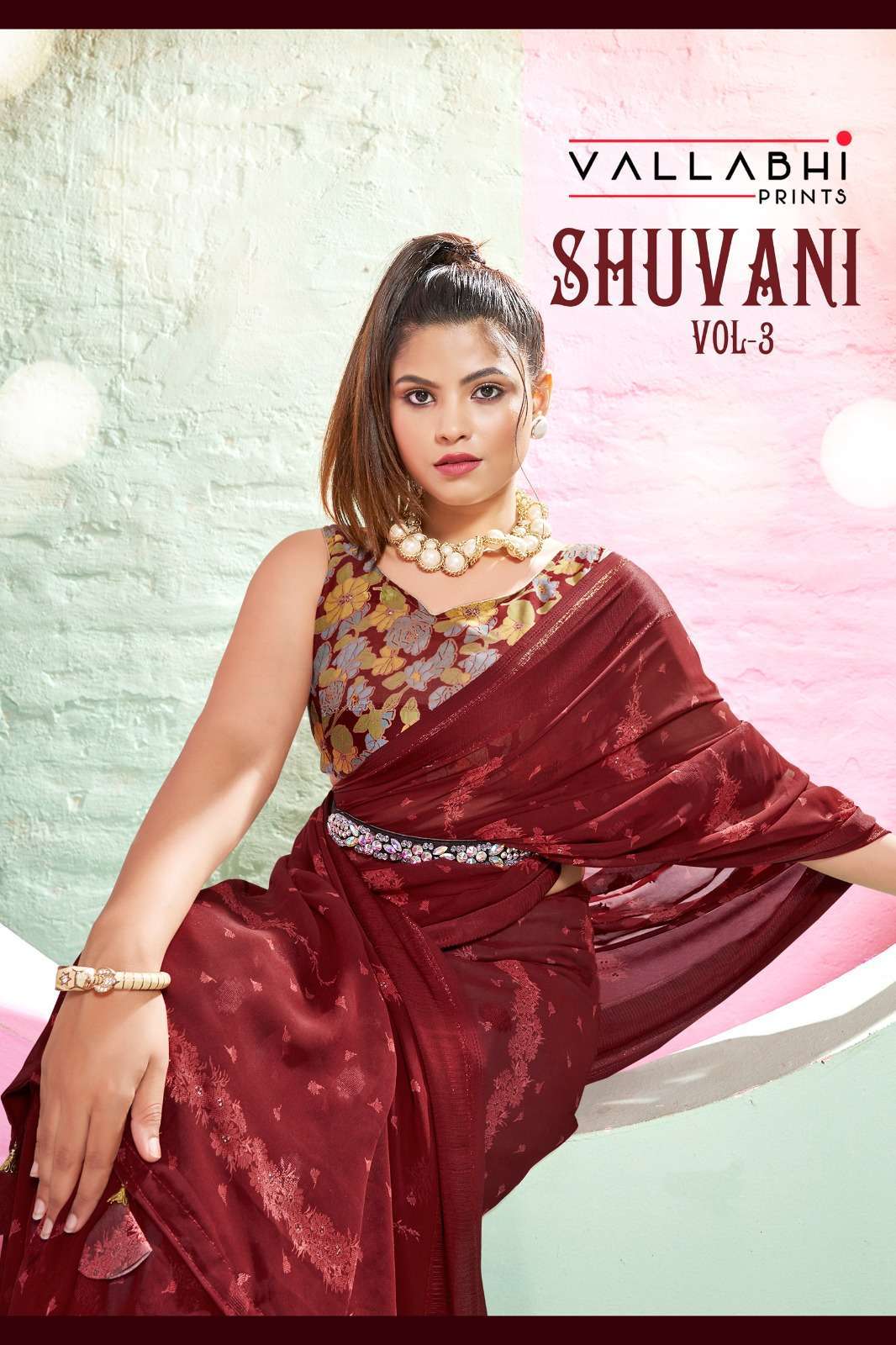 vallabhi prints shuvani vol 3 series 19841-19848 Georgette saree
