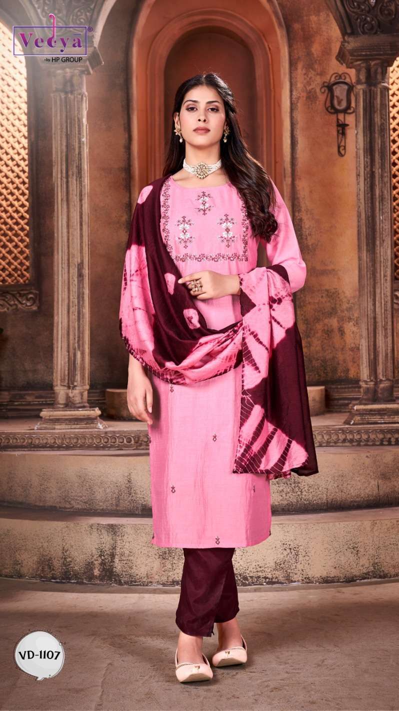 vedya rinaaz series 1105-1110  Chinon Silk readymade suit 