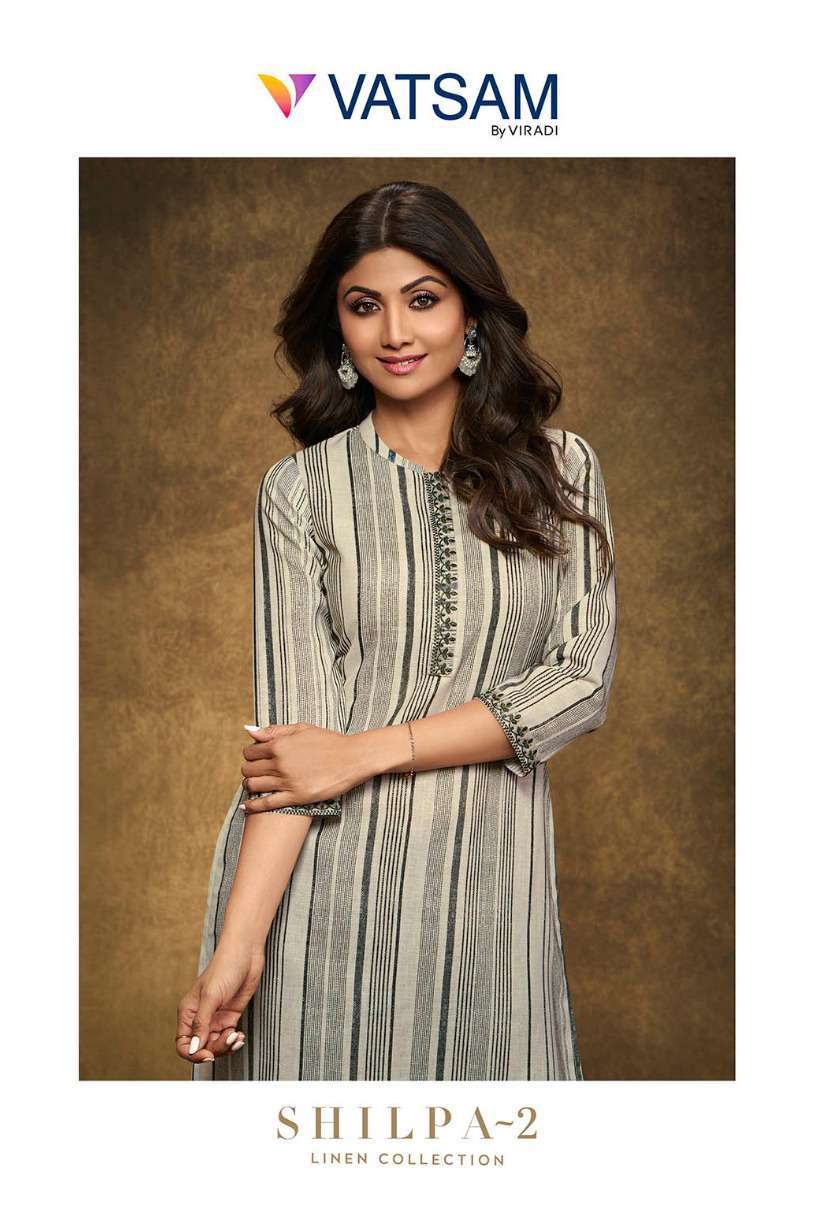 viradi vatsam shilpa vol 2 series 241-246 linen digital print kurti